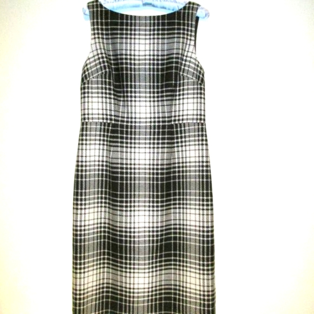 Semantiks Black & White Checked Sheath Dress